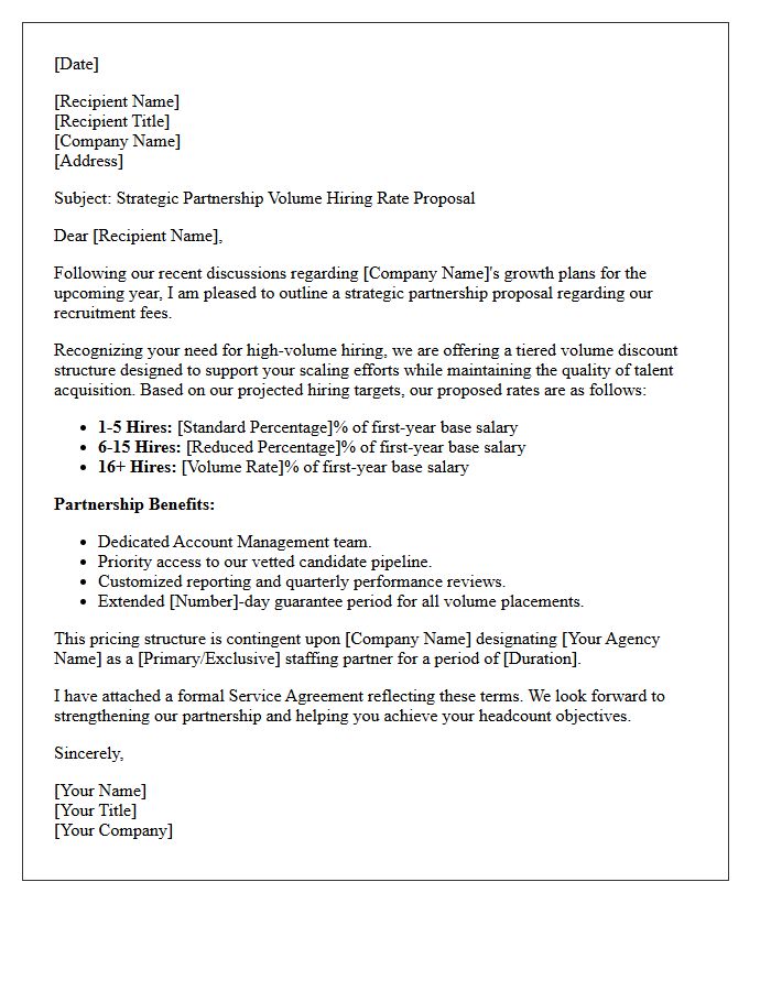 Strategic Partnership Volume Hiring Rate Letter