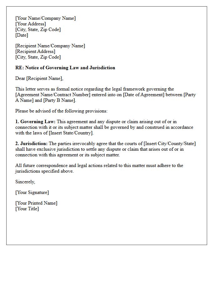 Governing Law And Jurisdiction