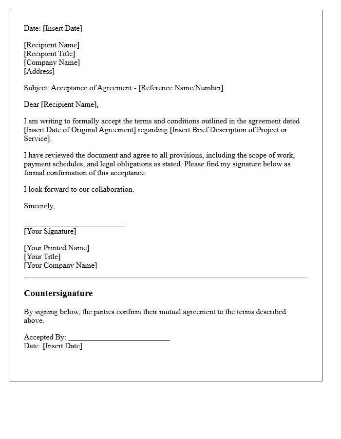 Letter Of Agreement Acceptance And Signatures
