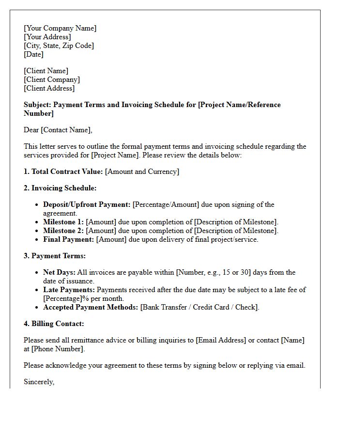 Payment Terms And Invoicing Schedule