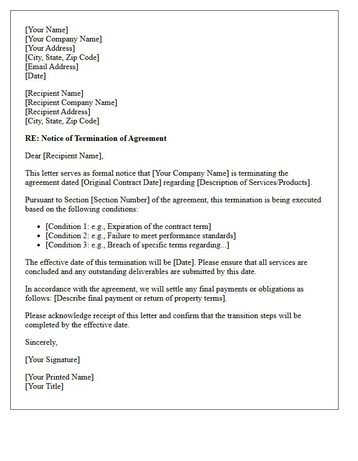 Termination Of Agreement Conditions