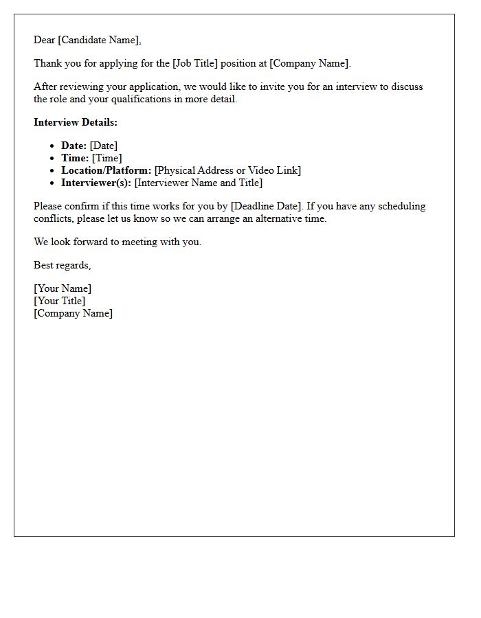 Candidate Interview Invitation Letter