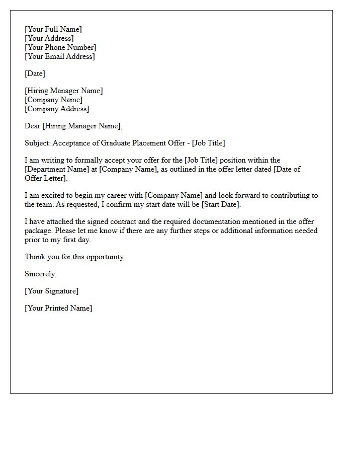 Official Graduate Recruitment Placement Acceptance Letter