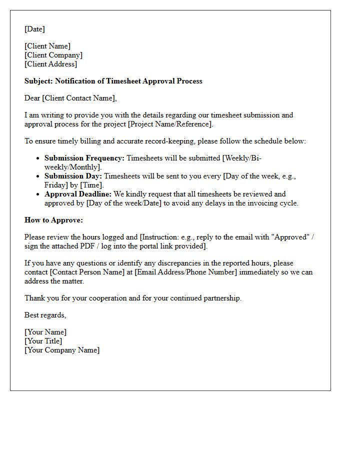 Client Timesheet Approval Process Letter