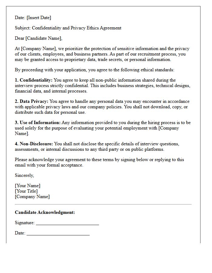 Candidate Confidentiality and Privacy Ethics Letter