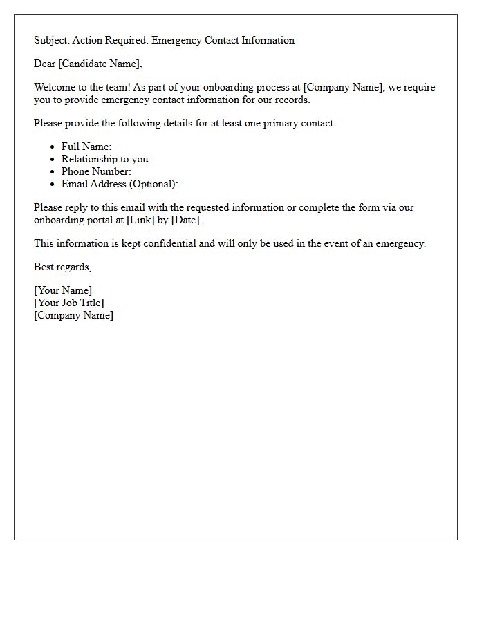 Candidate Onboarding Emergency Contact Request Letter