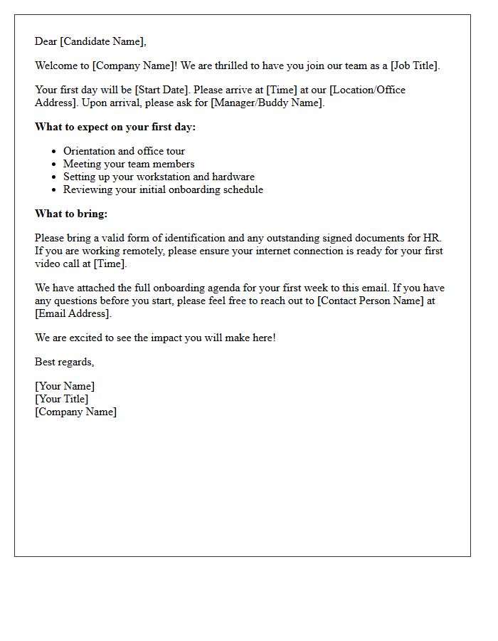 Candidate Onboarding Welcome Letter