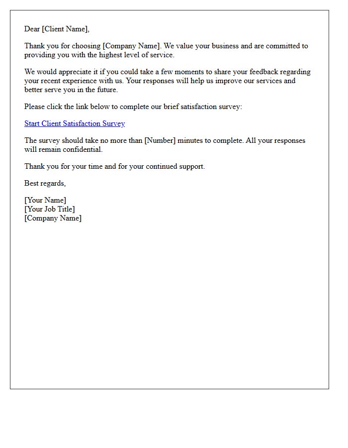 Client Satisfaction Survey Letter