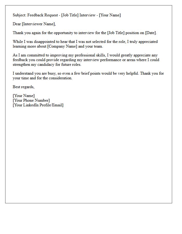 Interview Feedback Request Letter