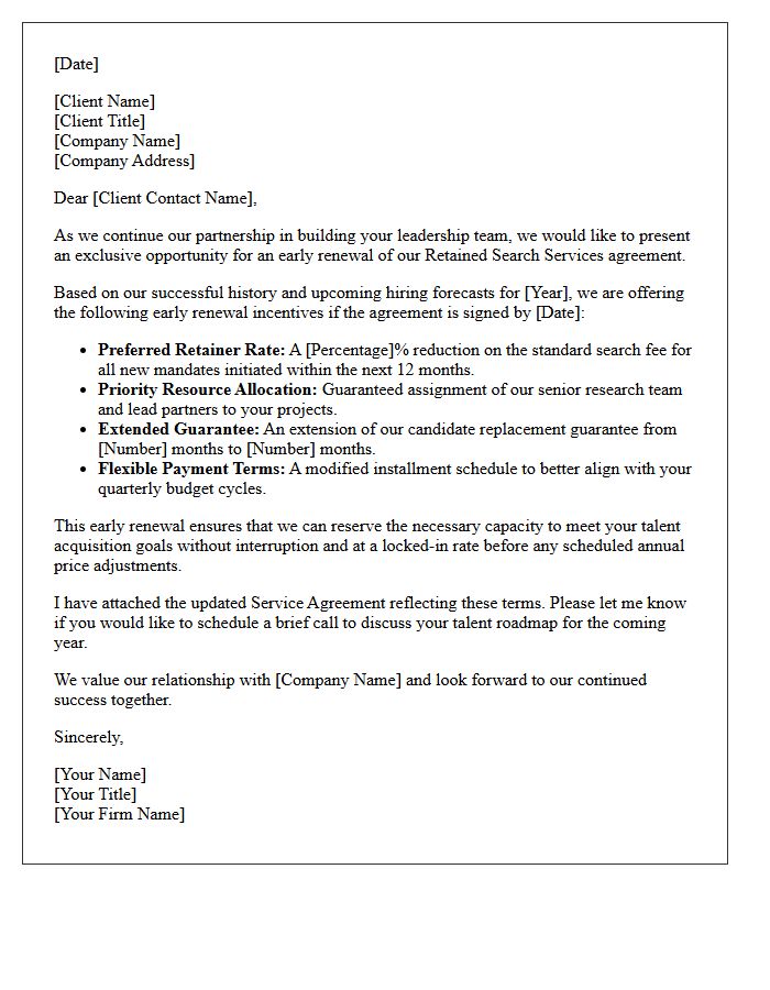 Retained Search Services Early Renewal Offer Letter