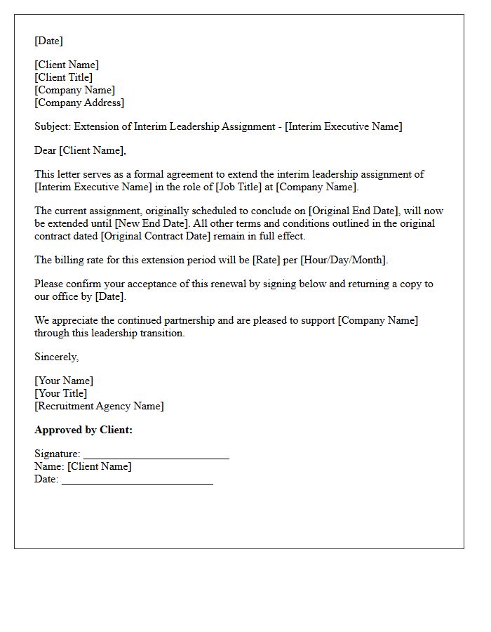 Recruitment Agency Interim Leadership Renewal Letter