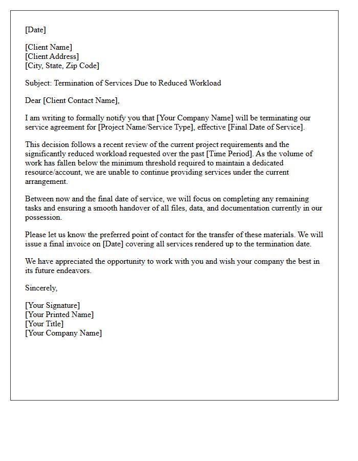 Reduced Client Workload Assignment Termination Letter