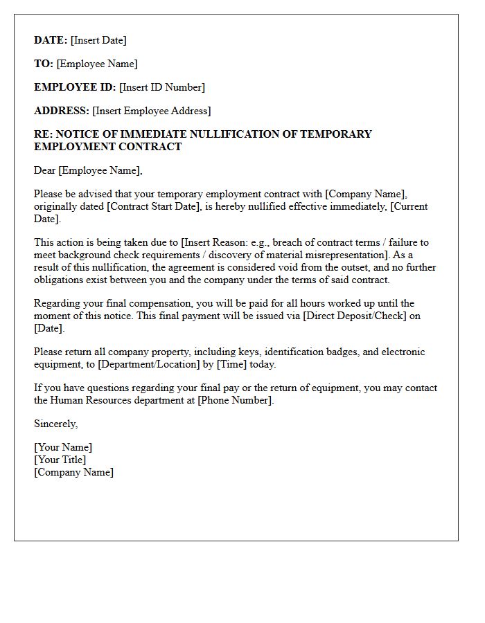 Effective Immediately Your Temporary Employment Contract Is Nullified