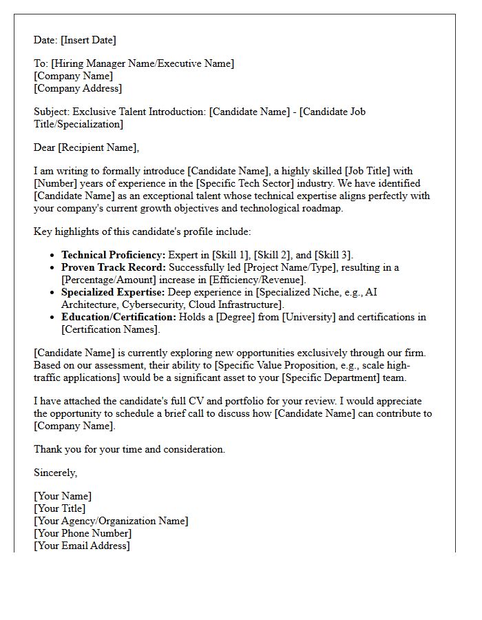 Exclusive Technology Talent Introduction Letter