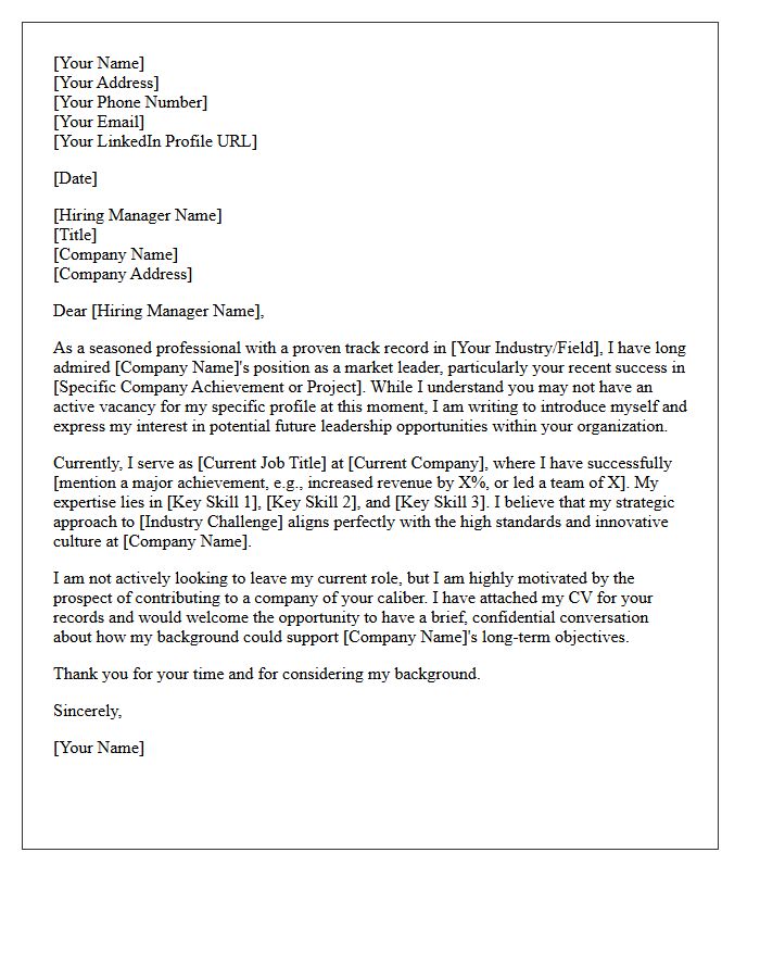 Passive Market Leader Speculative Introduction Letter