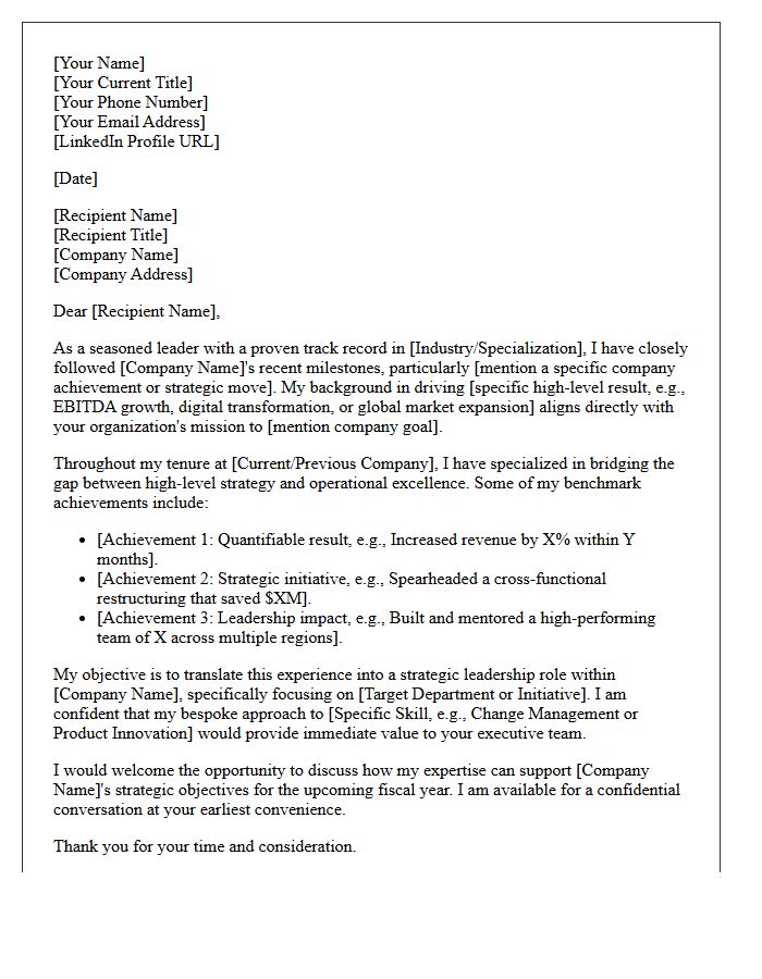 Bespoke Executive Career Advancement Letter
