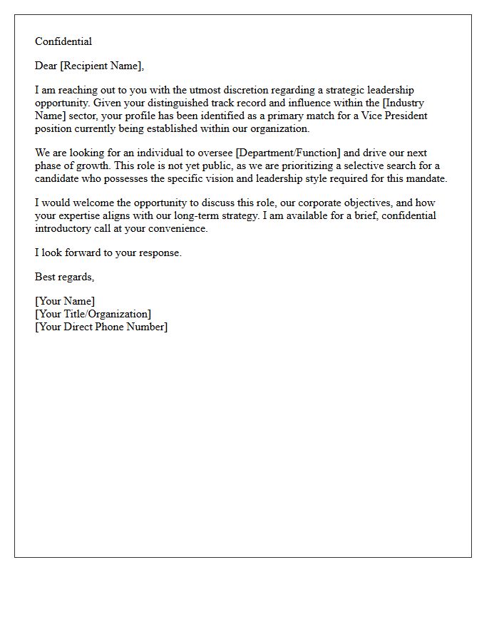 Discreet Vice President Role Proposition Letter