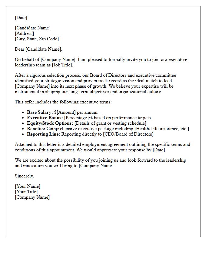 Exclusive C-Suite Role Invitation Letter