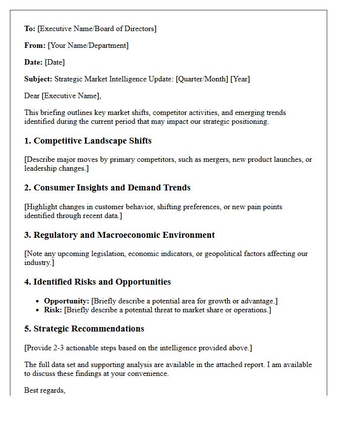 Executive Market Intelligence Sharing Letter