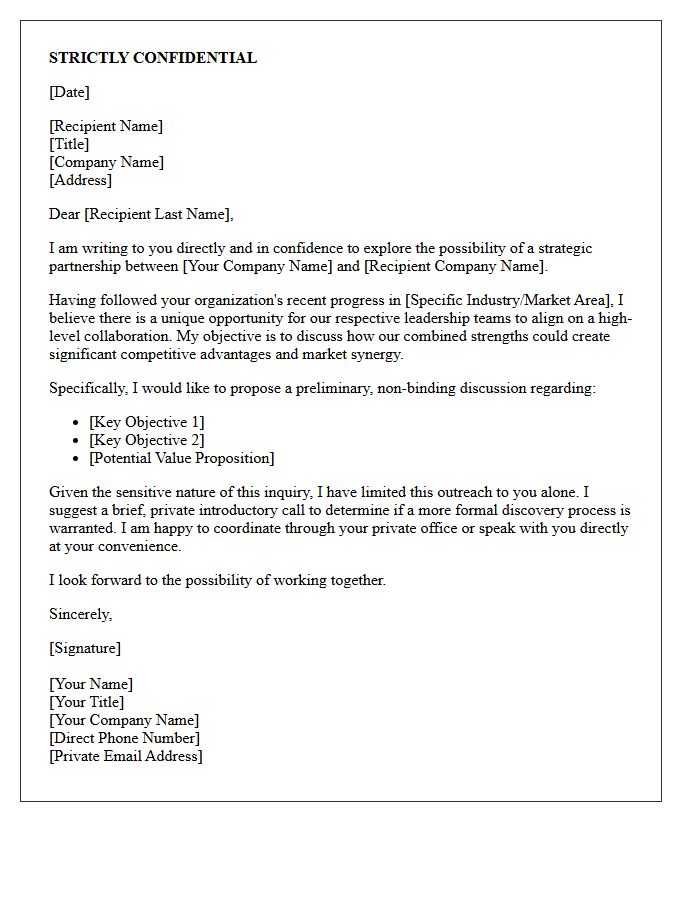 Senior Executive Confidential Partnership Letter