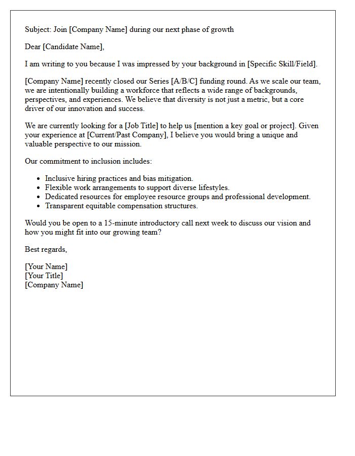 Post-Funding Diversity And Inclusion Recruitment Letter