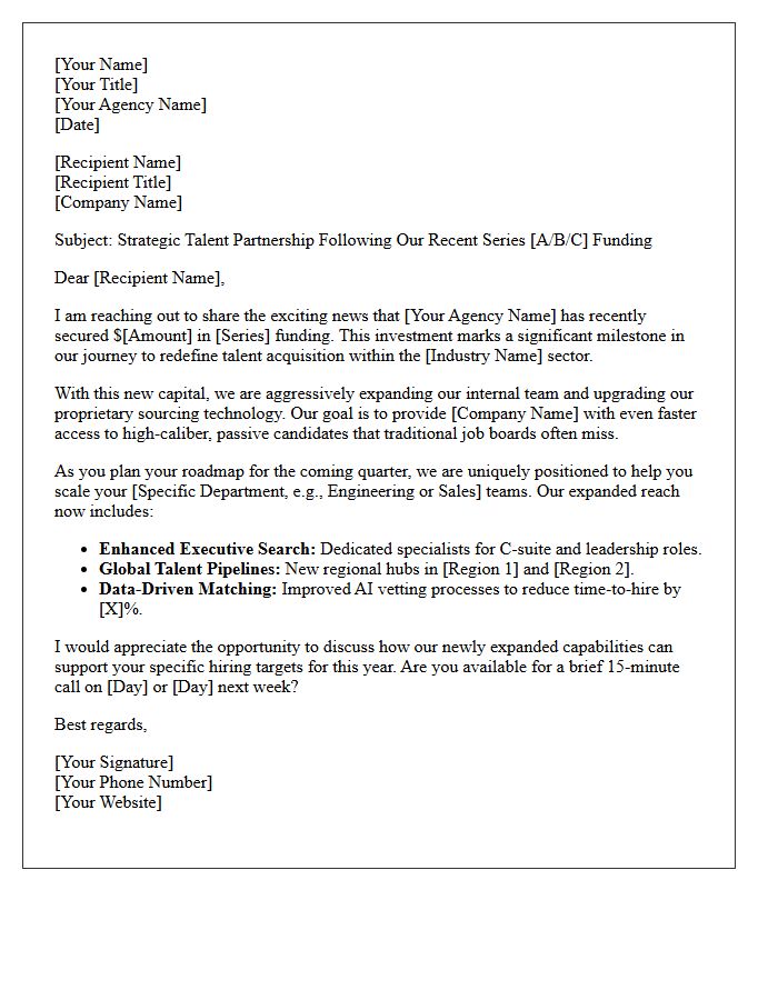 Post-Funding Recruitment Agency Expansion Pitch Letter