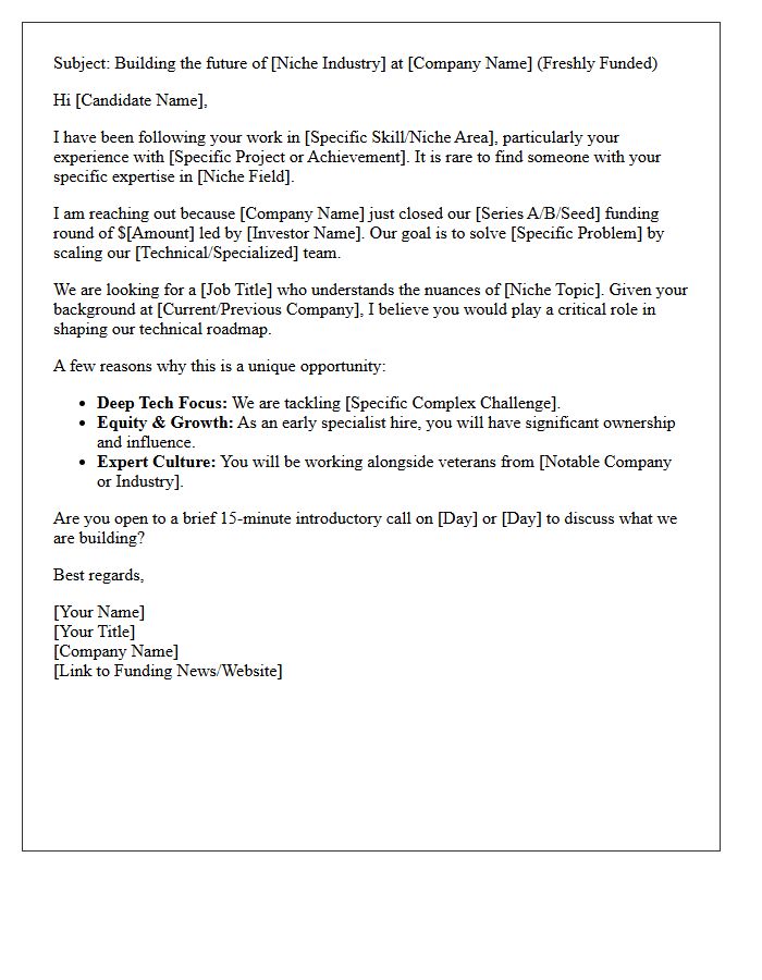 Post-Funding Specialized Niche Hiring Pitch Letter