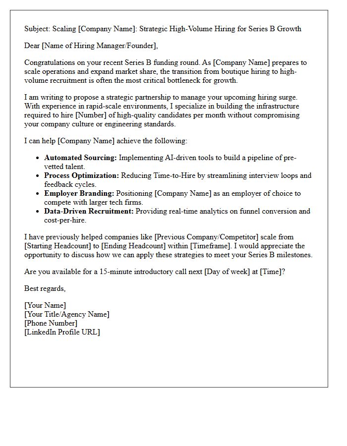 Series B High-Volume Hiring Pitch Letter