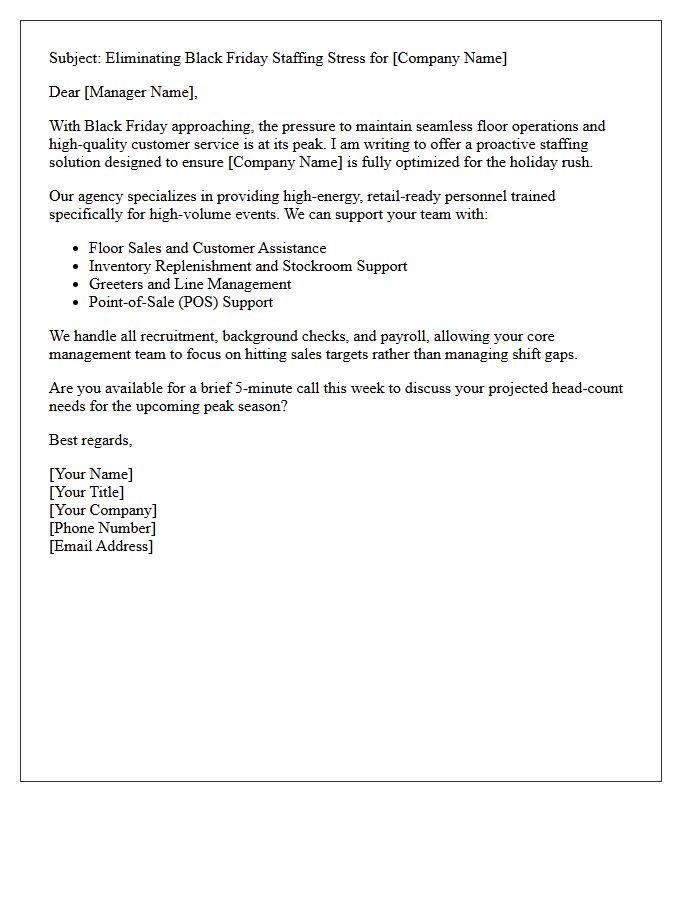 Black Friday Retail Staffing Solution Pitch Letter