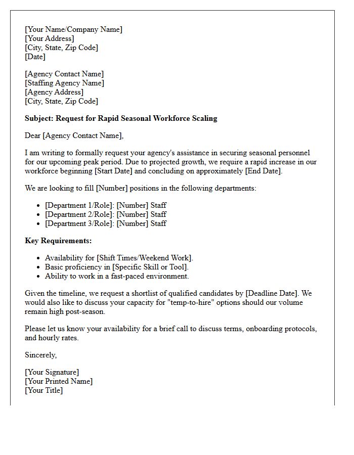 Rapid Scaling Seasonal Workforce Agency Letter