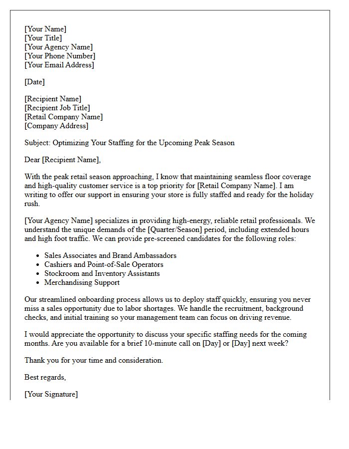Retail Peak Season Staffing Pitch Letter