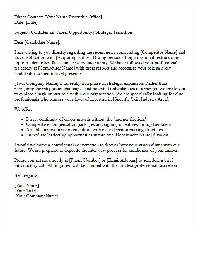 Competitor Consolidation Elite Workforce Acquisition Letter