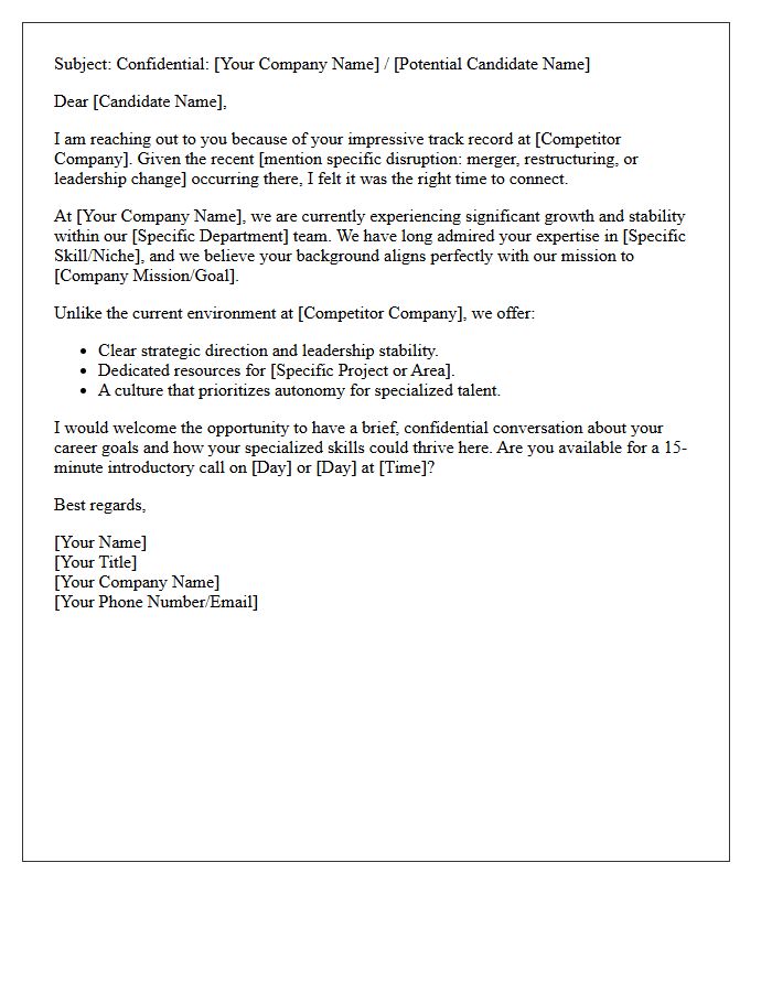 Disrupted Competitor Specialized Talent Pitch Letter