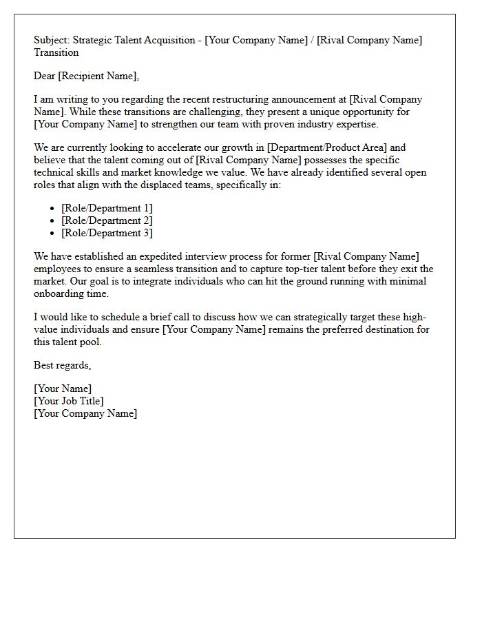 Rival Company Layoff Talent Absorption Pitch Letter