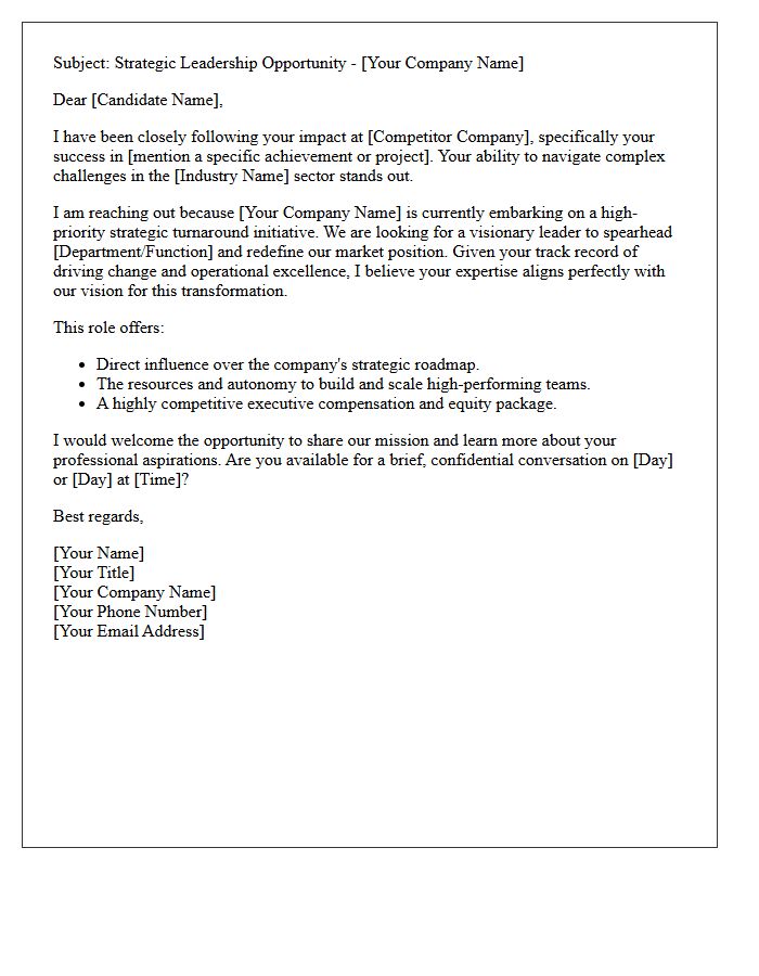 Strategic Competitor Turnaround Talent Sourcing Letter