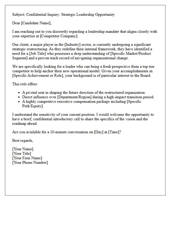 Targeted Competitor Restructuring Headhunting Pitch Letter