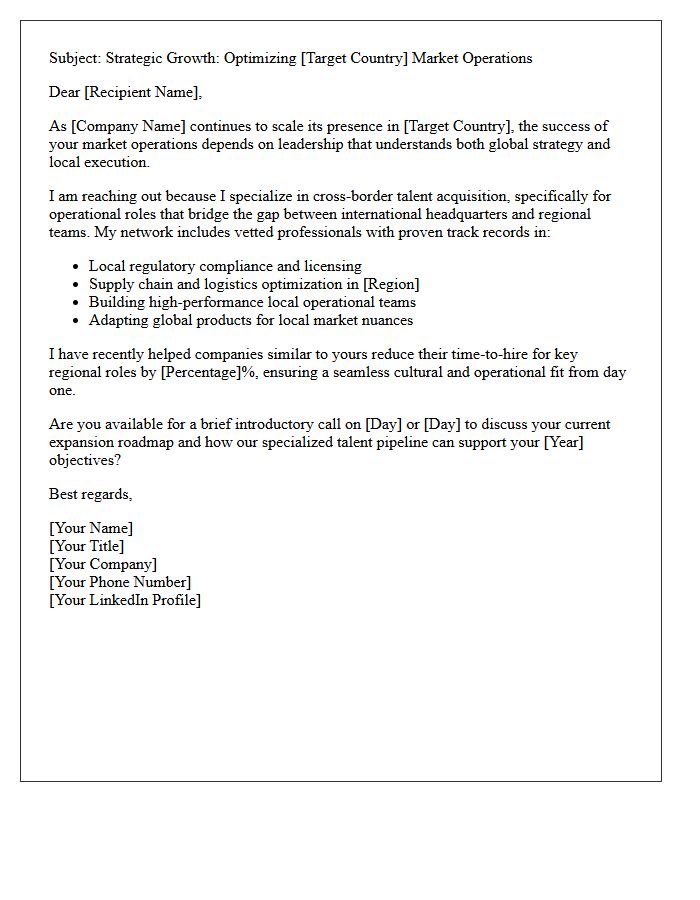 Cross-Border Talent Acquisition Pitch Letter for Market Operations