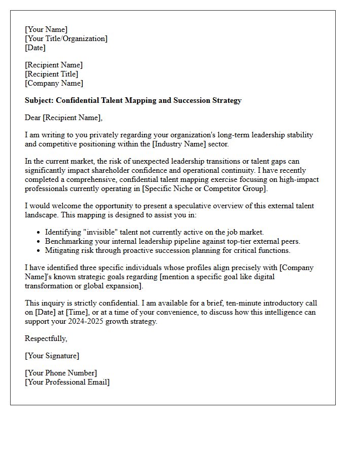 Confidential Talent Mapping and Succession Speculative Pitch Letter