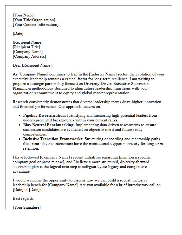 Diversity-Driven Executive Succession Planning Speculative Pitch Letter