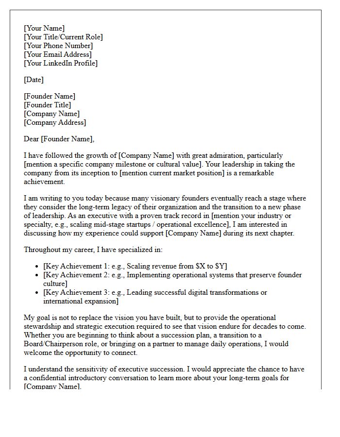 Founder Transition and Executive Succession Speculative Pitch Letter