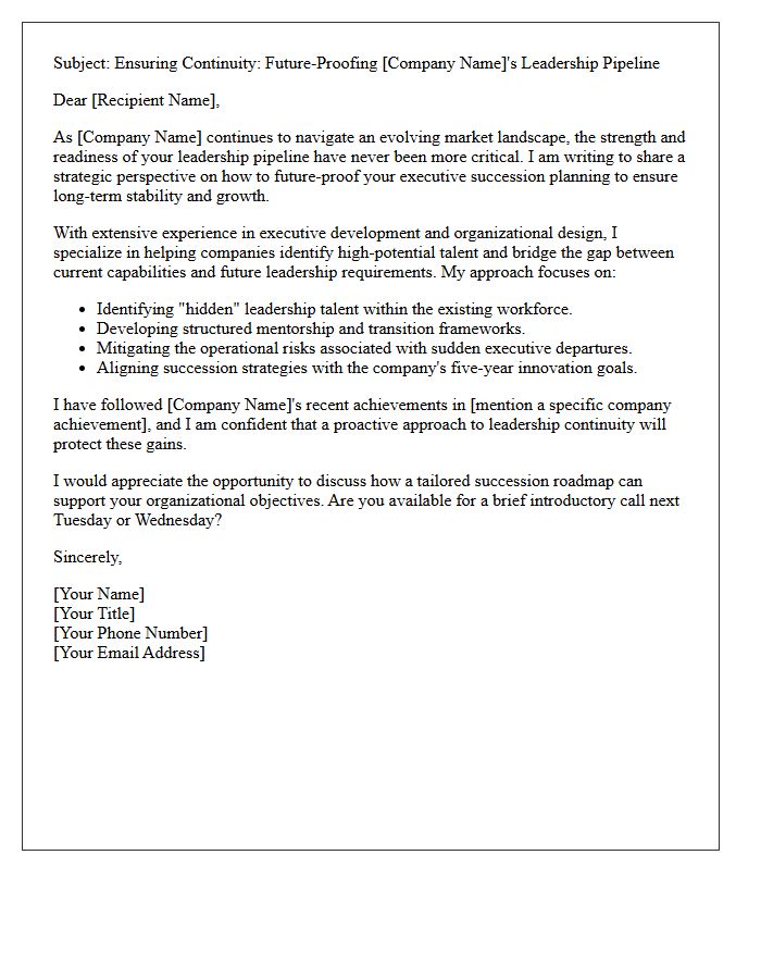 Future-Proofing Leadership Succession Speculative Pitch Letter