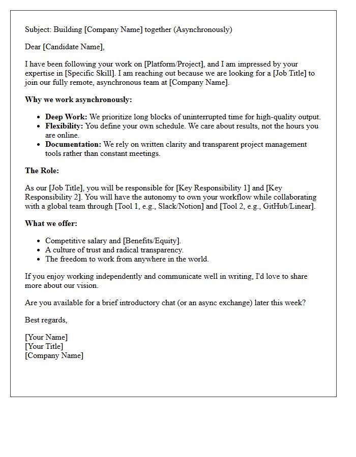 Asynchronous Remote Team Recruitment Pitch Letter