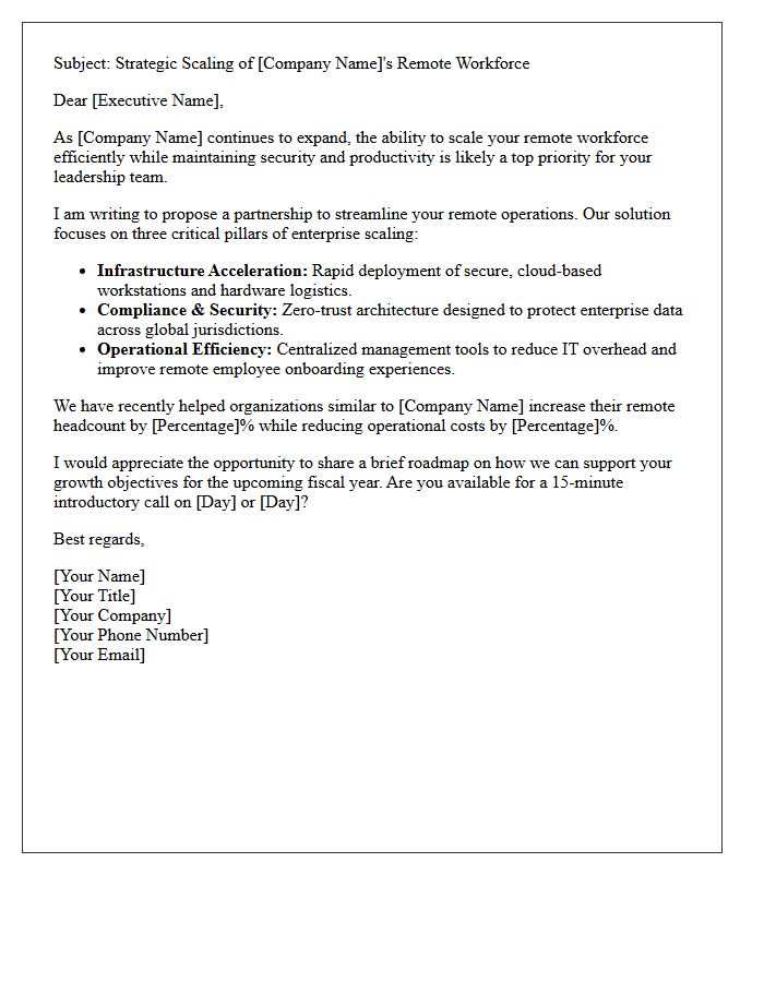 Enterprise Remote Workforce Scaling Pitch Letter