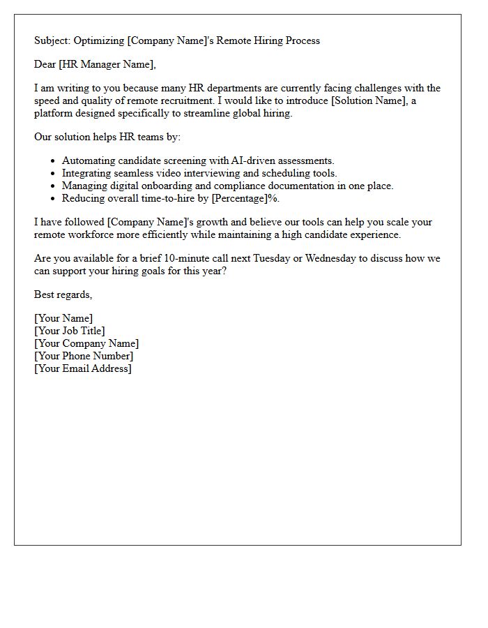 Human Resources Remote Hiring Solution Pitch Letter