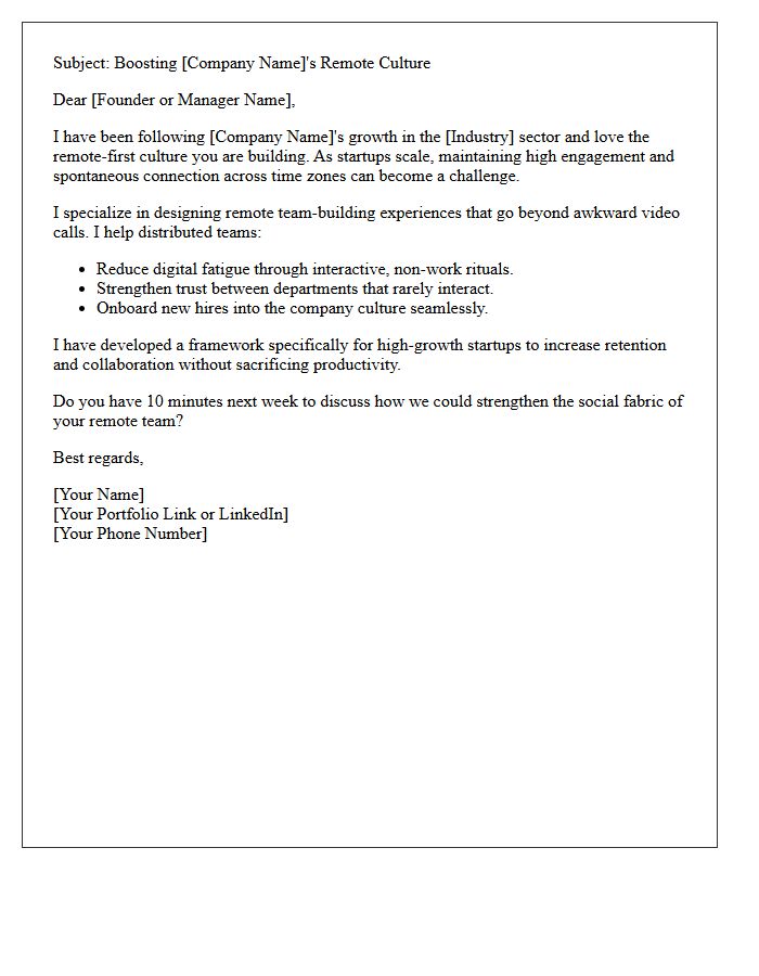 Startup Remote Team Building Speculative Pitch Letter