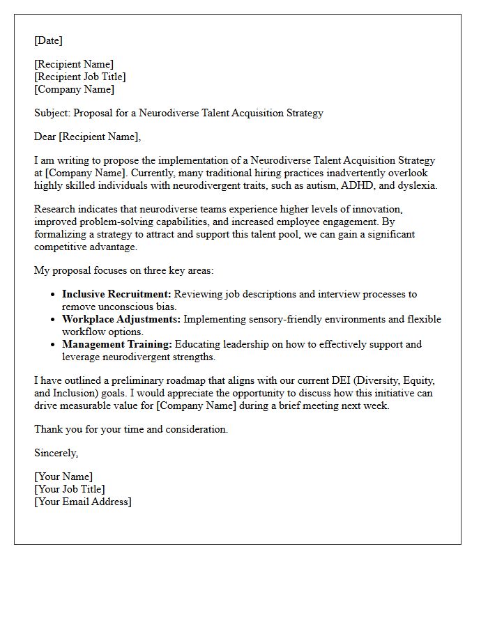 Neurodiverse Talent Acquisition Strategy Pitch Letter