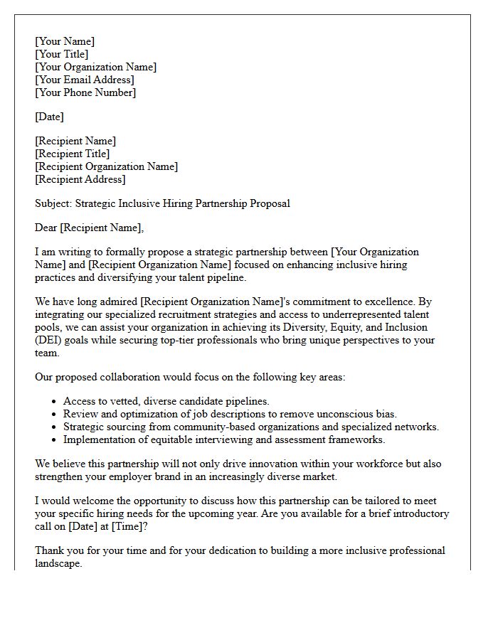 Strategic Inclusive Hiring Partnership Proposal Letter
