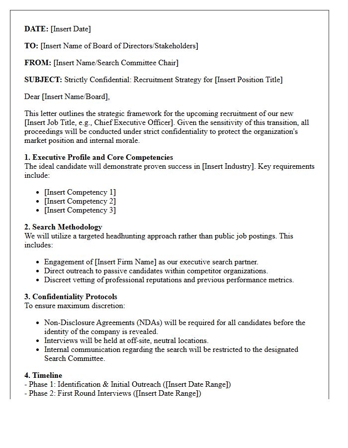 Confidential C-Suite Recruitment Strategy Letter