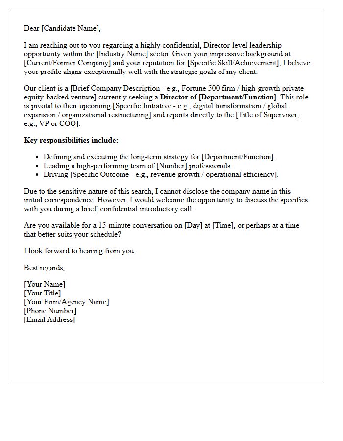 Confidential Director Level Headhunting Letter