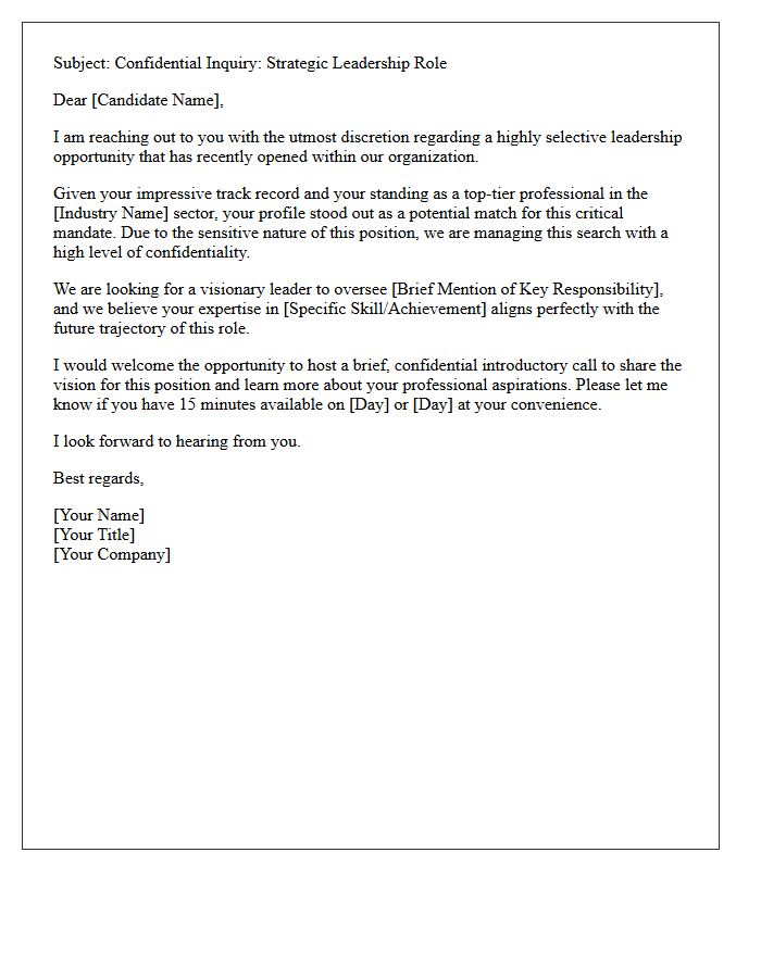 Discreet Top-Tier Talent Sourcing Letter